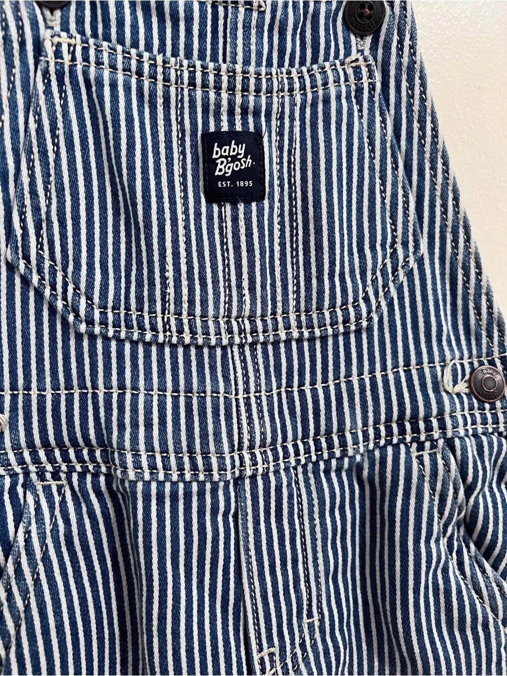 OshKosh B'gosh Blue and White Striped Kids Overalls